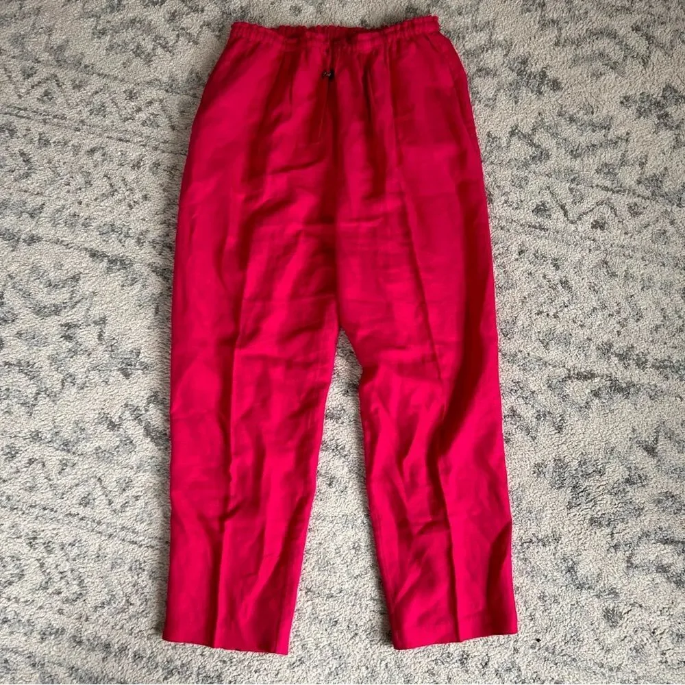 Lord and Taylor 100% Linen Hot Pink Fuchsia Pants - Picture 1 of 5